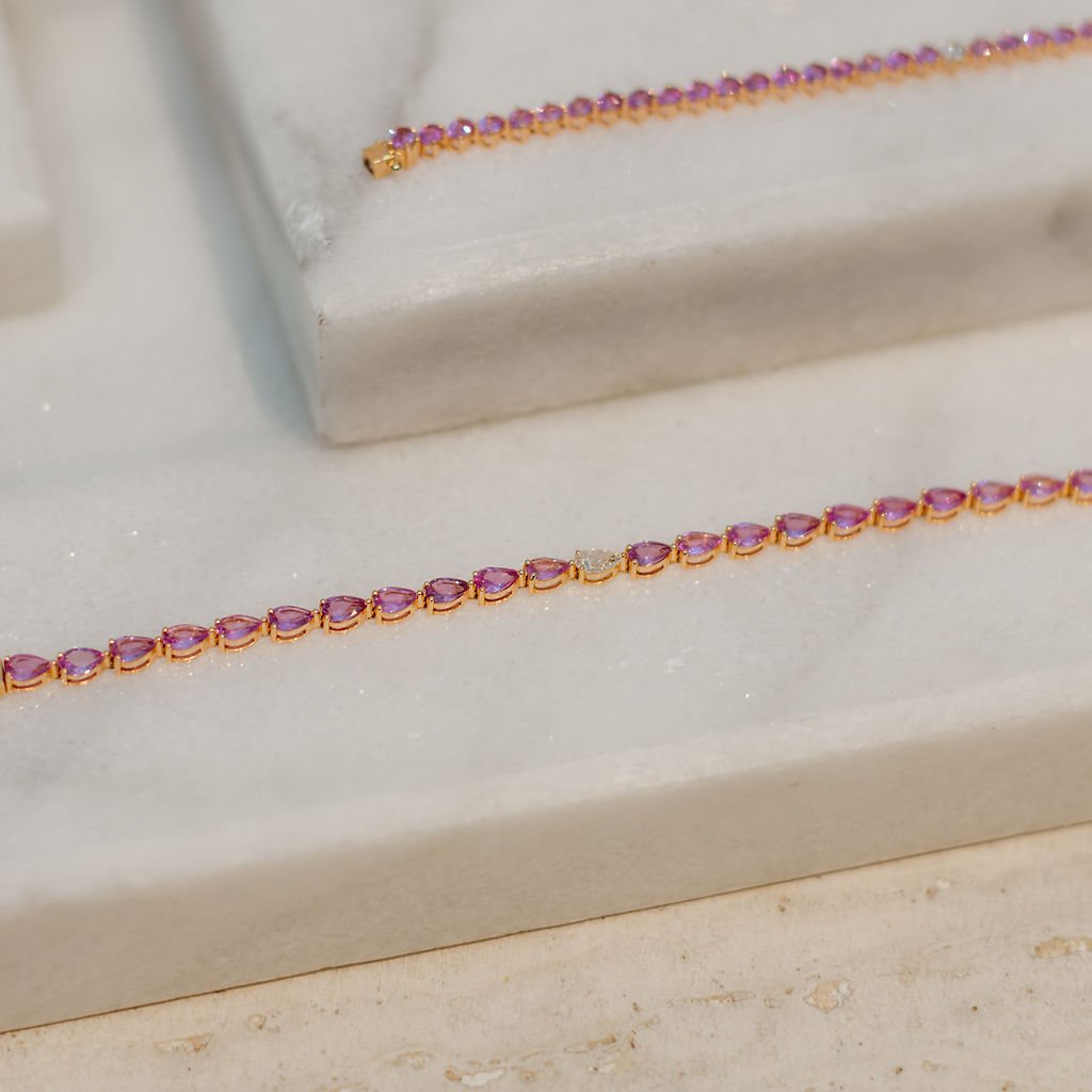 Odd One Out Bracelet 2.0 | Pink Sapphires - HIBA JABER