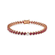 Odd One Out Bracelet | Oval Pink Sapphires - HIBA JABER