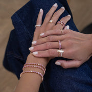 Odd One Out Bracelet | Oval Pink Sapphires - HIBA JABER