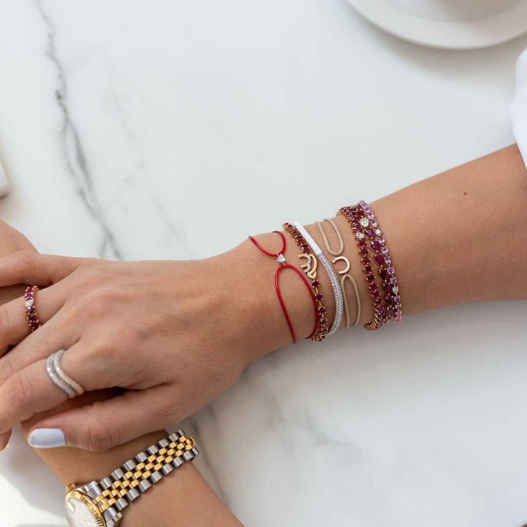 Odd One Out Bracelet | Red Rubies - HIBA JABER