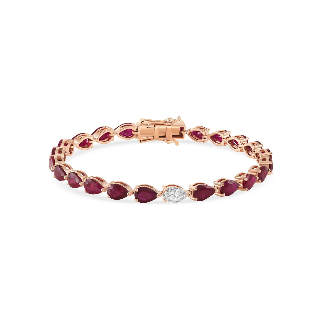 Odd One Out Bracelet | Red Rubies - HIBA JABER