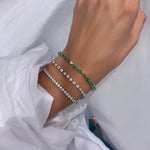Load image into Gallery viewer, Odd One Out Bracelet - Small | Green Emeralds - HIBA JABER

