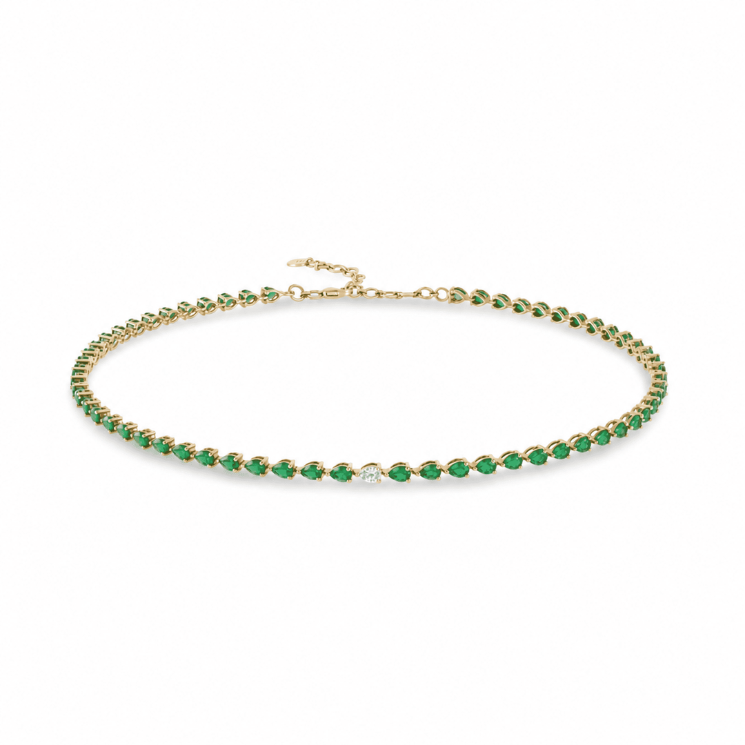 Odd One - Out Choker | Green Emeralds - HIBA JABER