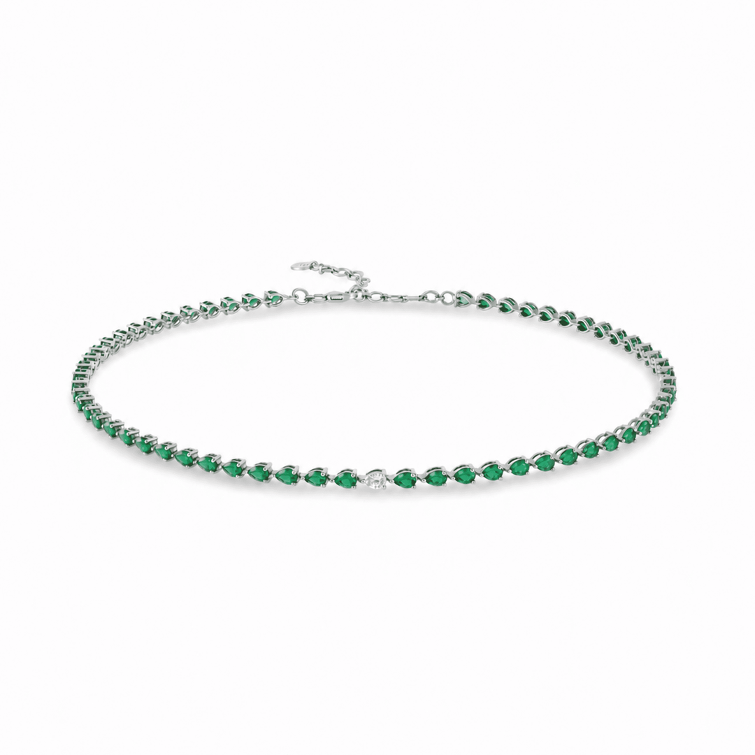 Odd One - Out Choker | Green Emeralds - HIBA JABER