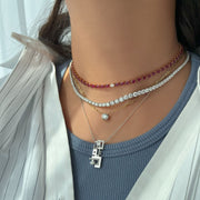 Odd One - Out Choker | Red Rubies - HIBA JABER