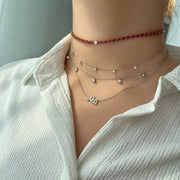 Odd One - Out Choker | Red Rubies - HIBA JABER