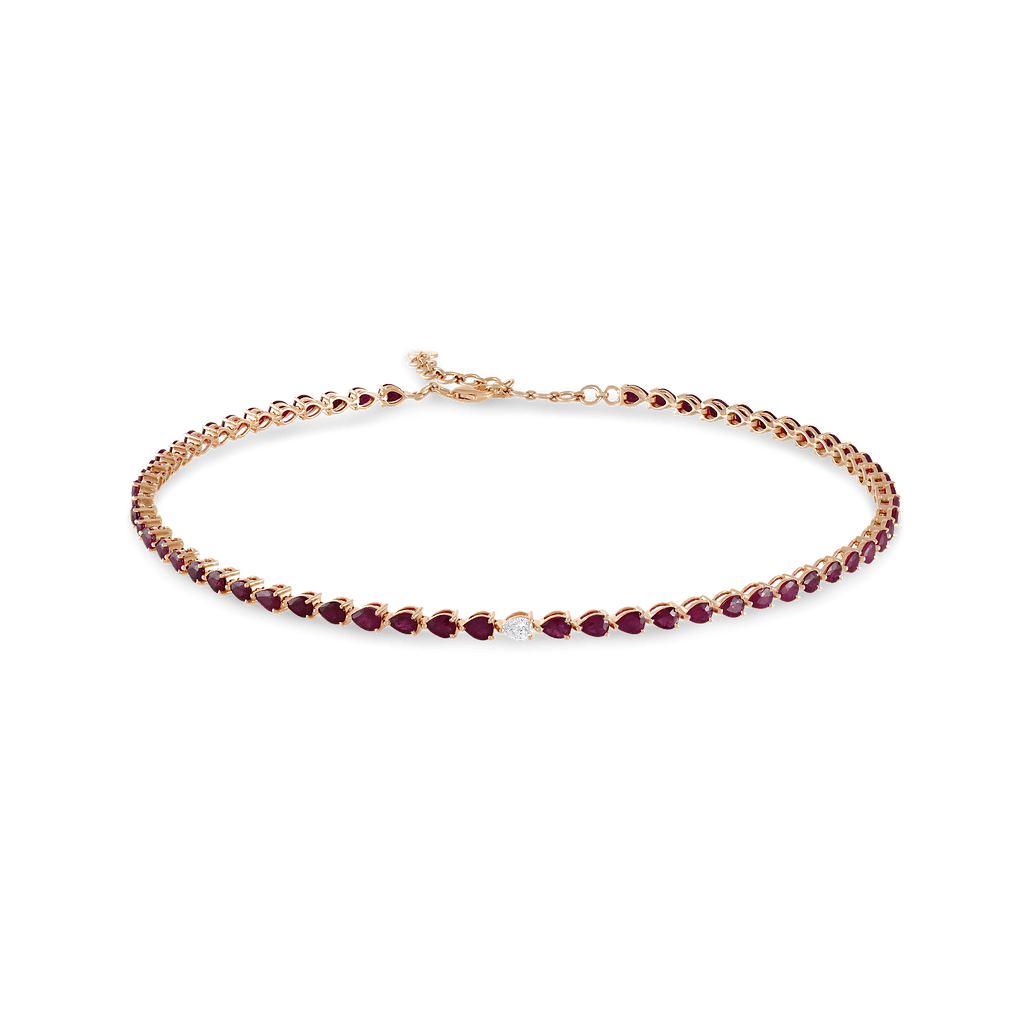 Odd One - Out Choker | Red Rubies - HIBA JABER