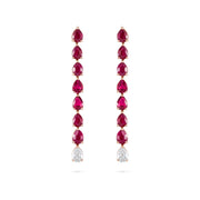 Odd One - Out Earrings | 7 Red Rubies - HIBA JABER