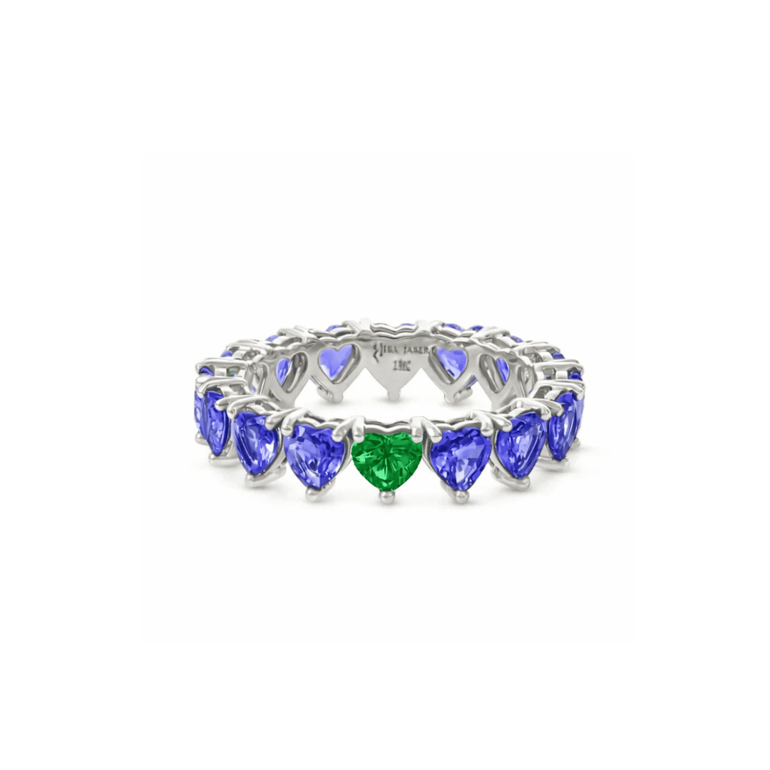 Odd One Out Heart Ring / Blue Tanzanite - HIBA JABER