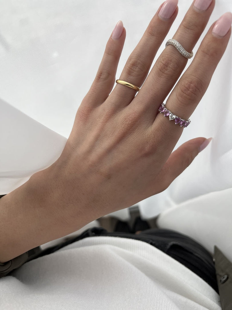 Odd One Out Heart Ring | Pink Sapphires - 4X4 - HIBA JABER