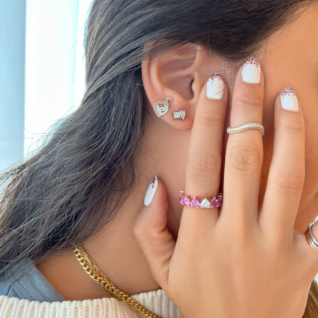 Odd One Out Heart Ring | Pink Sapphires - HIBA JABER