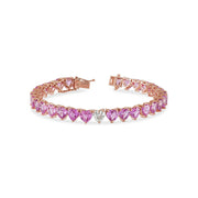 Odd One Out Hearts Bracelet | Pink Sapphires - HIBA JABER