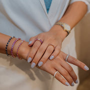 Odd One Out Hearts Bracelet | Pink Sapphires - HIBA JABER