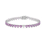 Load image into Gallery viewer, Odd One Out Hearts Bracelet | Pink Sapphires - Small - HIBA JABER