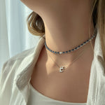 Load image into Gallery viewer, Odd One - Out Necklace 2.0 | Blue Sapphires - HIBA JABER

