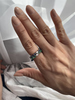 Load image into Gallery viewer, Odd One Out Ring | Green Emerald Pears Sideways - HIBA JABER