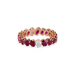 Load image into Gallery viewer, Odd One Out Slanted Oval Ring / Red Rubies - HIBA JABER
