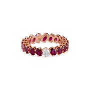 Odd One Out Slanted Oval Ring / Red Rubies - HIBA JABER