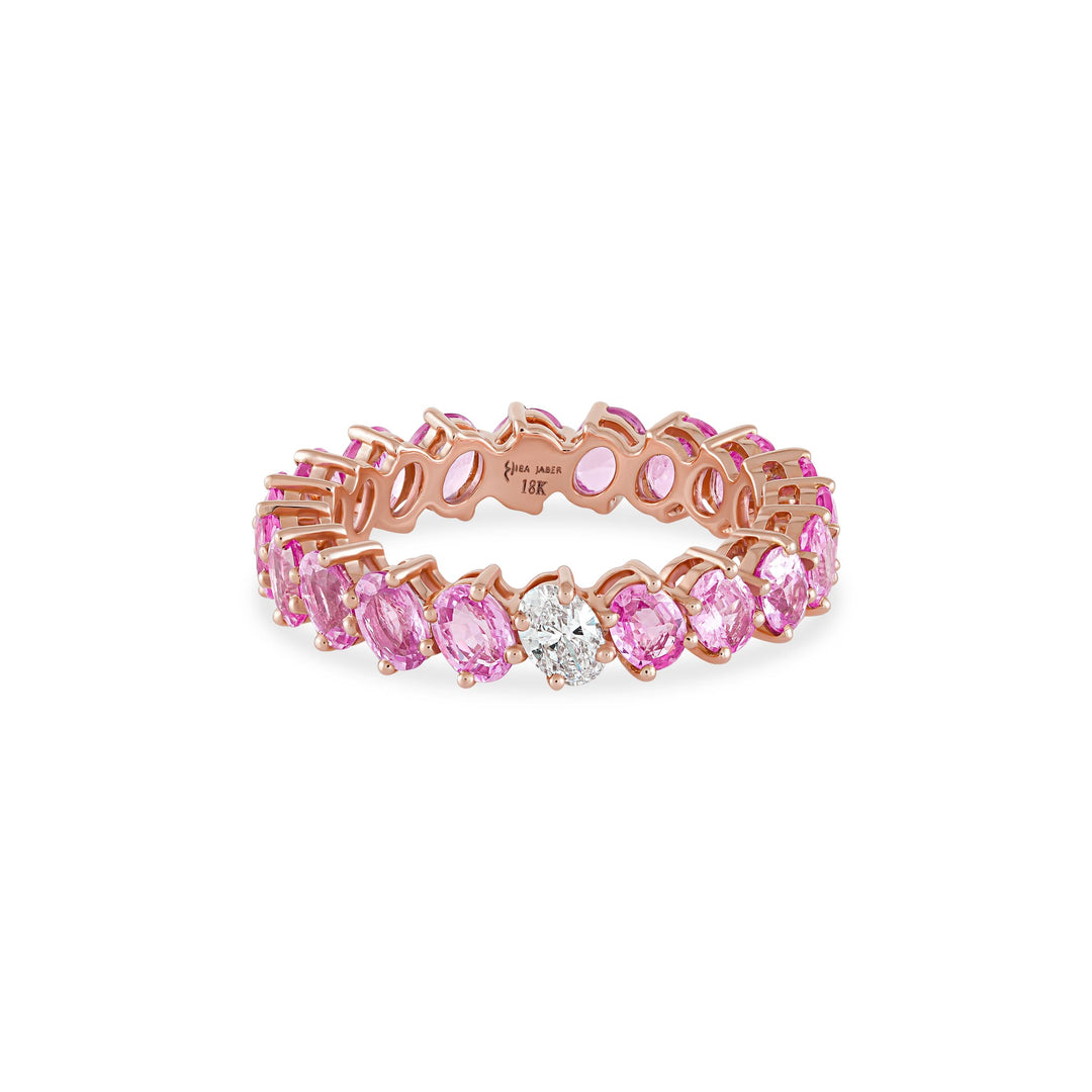Odd One Out Slanted Oval Ring / Red Rubies - HIBA JABER