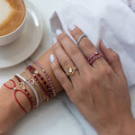 Load image into Gallery viewer, Odd One Out Slanted Oval Ring / Red Rubies - HIBA JABER
