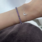 Load image into Gallery viewer, Odd One Out Slanted Princess - Purple Amethyst Bracelet - HIBA JABER
