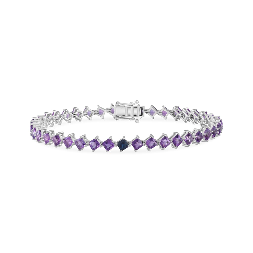 Odd One Out Slanted Princess - Purple Amethyst Bracelet - HIBA JABER