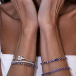 Load image into Gallery viewer, Odd One Out Slanted Princess - Purple Amethyst Bracelet - HIBA JABER
