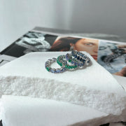 Odd One Out Slanted Princess Ring/ Blue Tanzanite - HIBA JABER