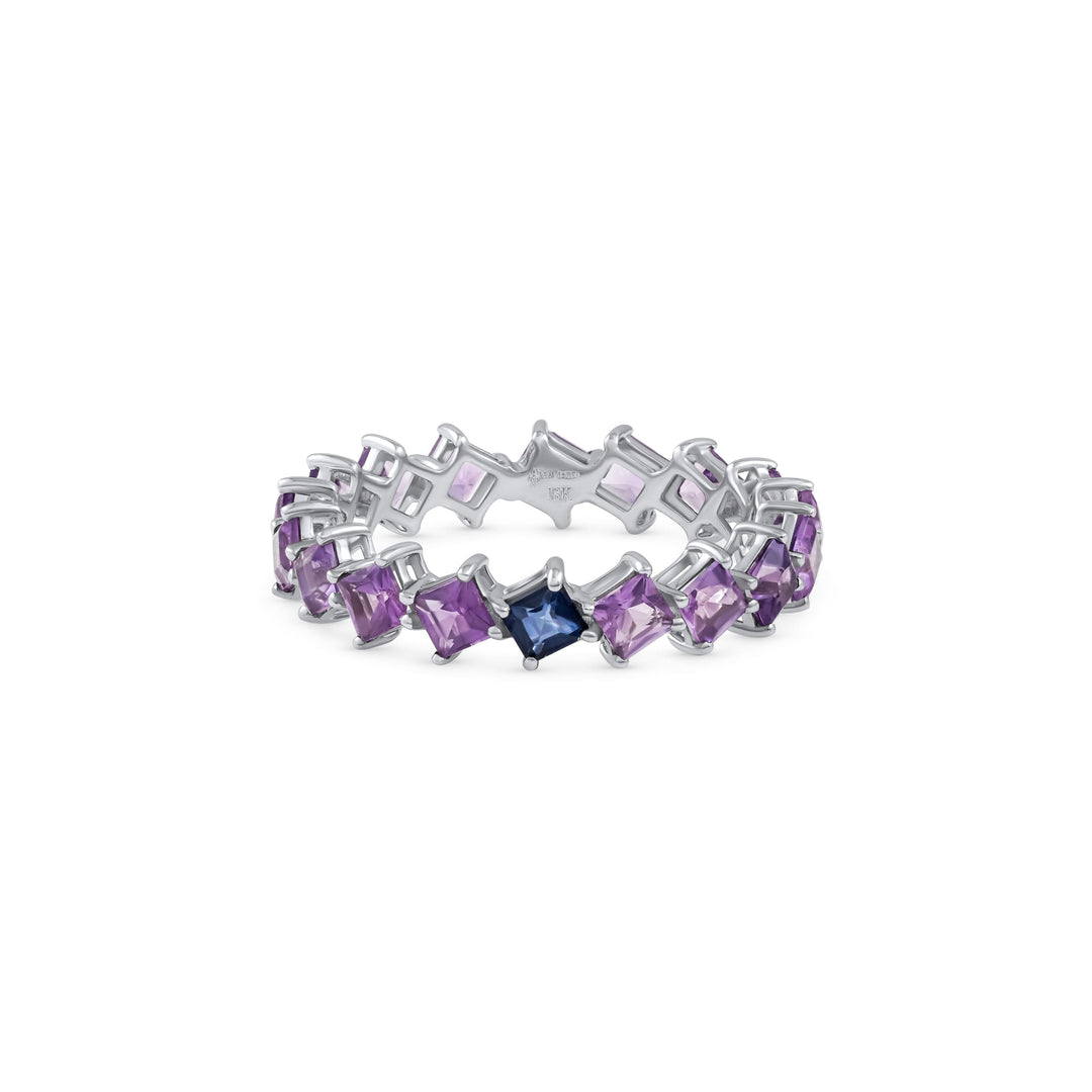 Odd One Out Slanted Princess Ring - Purple Amethyst - HIBA JABER