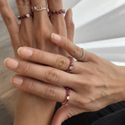 Odd One Out Slanted Princess Ring/ Red Rubies - HIBA JABER
