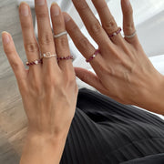 Odd One Out Slanted Princess Ring/ Red Rubies - HIBA JABER