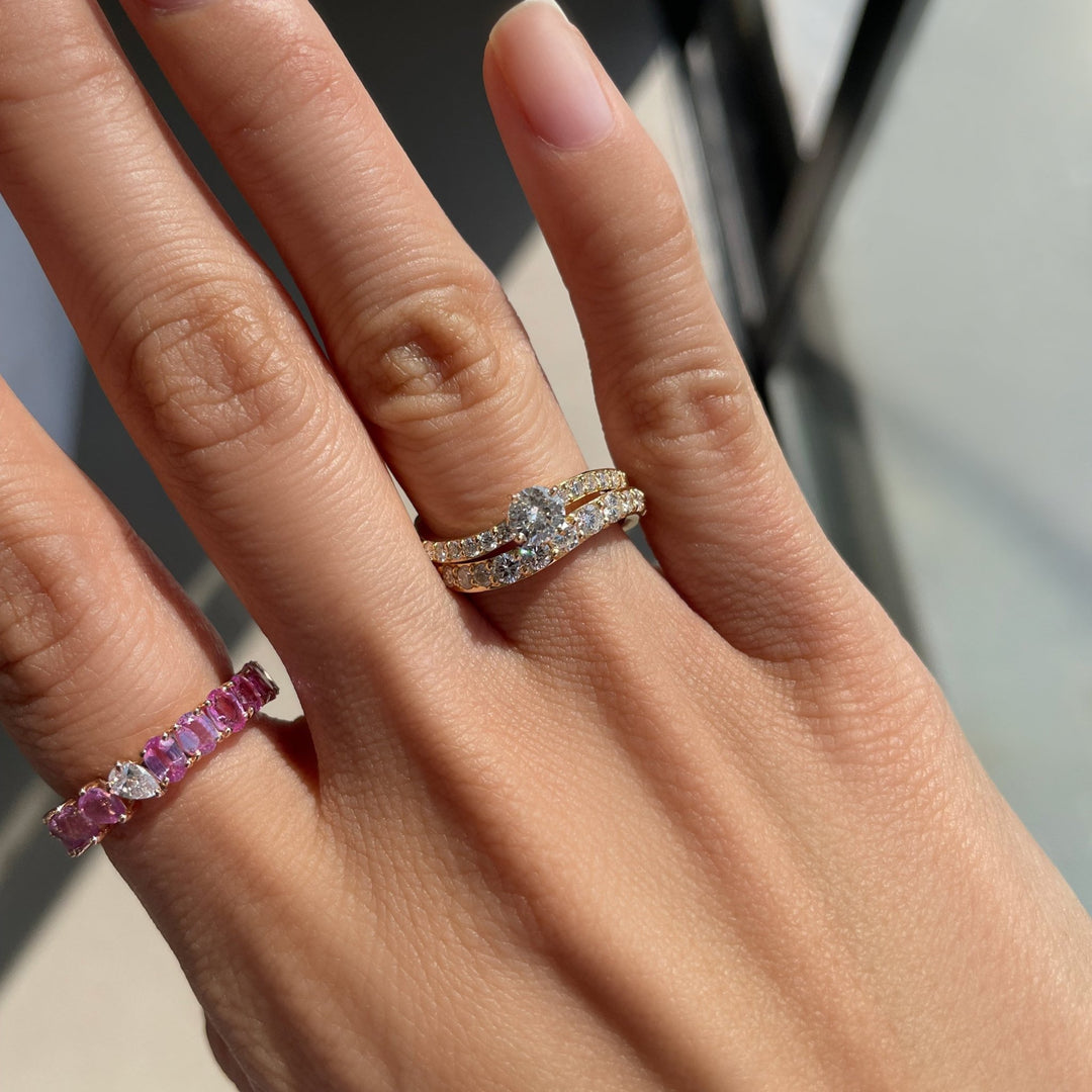 Odd One Out - Two Shapes - Pink Sapphires - HIBA JABER