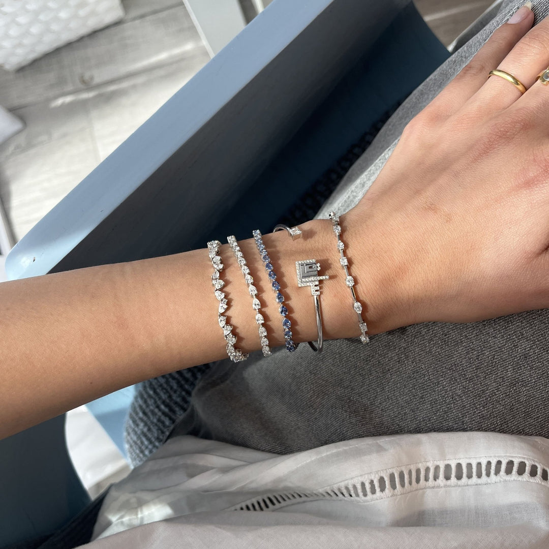 Ombre Pear Sapphire Bracelet - Small - HIBA JABER