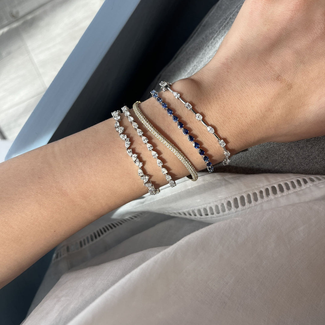 Ombre Pear Sapphire Bracelet - Small - HIBA JABER