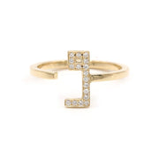 One Letter Ring - with Diamonds - HIBA JABER