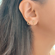 One Letter Stud - Single Piece Rose Gold - HIBA JABER