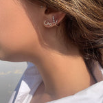 تحميل الصورة في عارض المعرض, One Letter Stud - Single Piece Rose Gold - HIBA JABER
