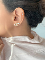 One Letter Stud - Single Piece Rose Gold - HIBA JABER