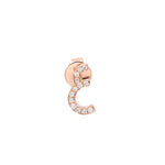 تحميل الصورة في عارض المعرض, One Letter Stud - Single Piece Rose Gold - HIBA JABER
