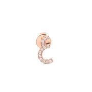 One Letter Stud - Single Piece Rose Gold - HIBA JABER