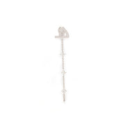 One Letter Stud With Hanging Chain - Single Piece - HIBA JABER
