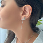 تحميل الصورة في عارض المعرض, One Letter Stud With Hanging Chain - Single Piece - HIBA JABER
