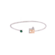 Open Bangle with a Colored Gemstone - HIBA JABER