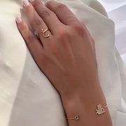 Open Bangle with a Colored Gemstone - HIBA JABER