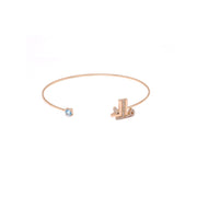 Open Bangle with a Colored Gemstone - HIBA JABER