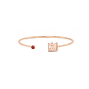 Open Bangle with a Colored Gemstone - HIBA JABER