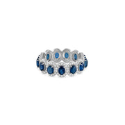 Oval Blue Sapphire and Diamond Ring - HIBA JABER