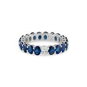 Oval Odd One Out Ring | Blue Sapphires - HIBA JABER