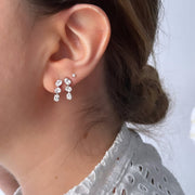 Oval Vertical Diamond Earring - HIBA JABER