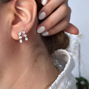 Oval Vertical Diamond Earrings - Matching Set - HIBA JABER